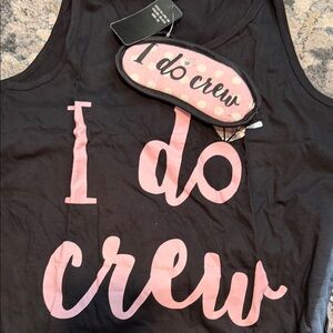 Chic Black and Pink Pajama Set with Eye Mask